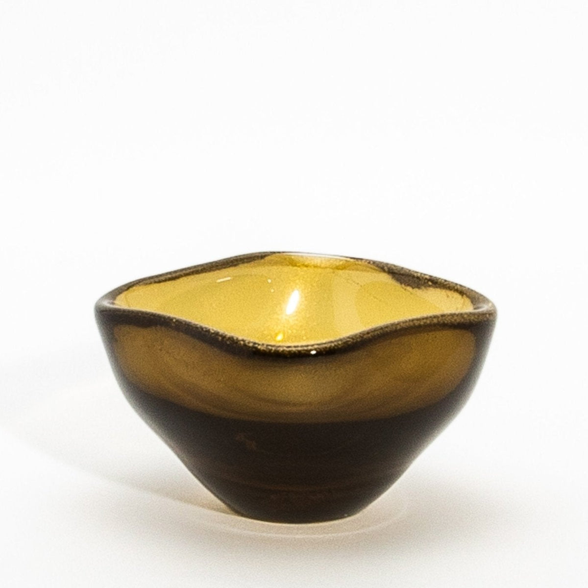 Murano Dish in Tobacco With 24-Karat Gold Flecks at MOGUL