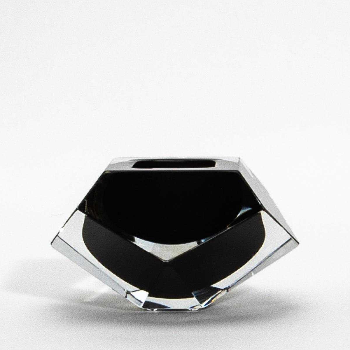 Murano Ashtray in Clear and Onyx Black at MOGUL
