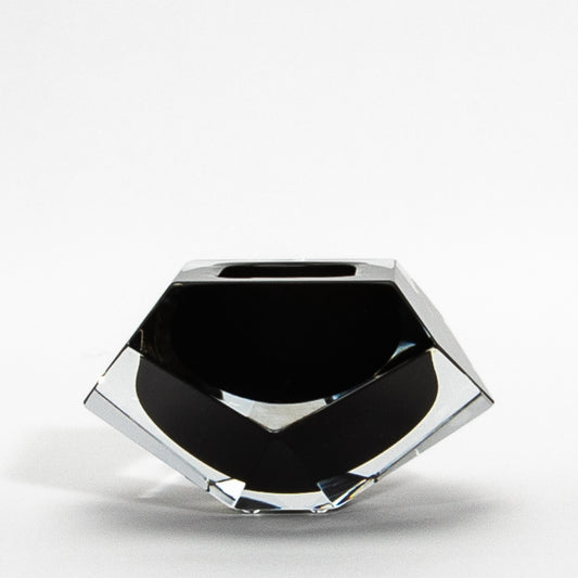Murano Ashtray in Clear and Onyx Black at MOGUL