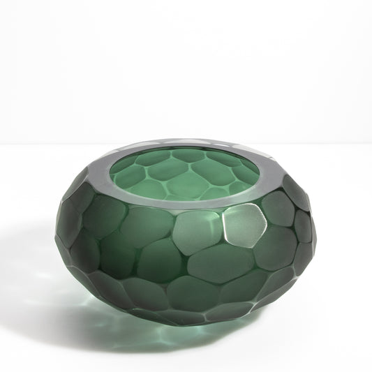 Murano Bowl Battuto Emerald Green at MOGUL
