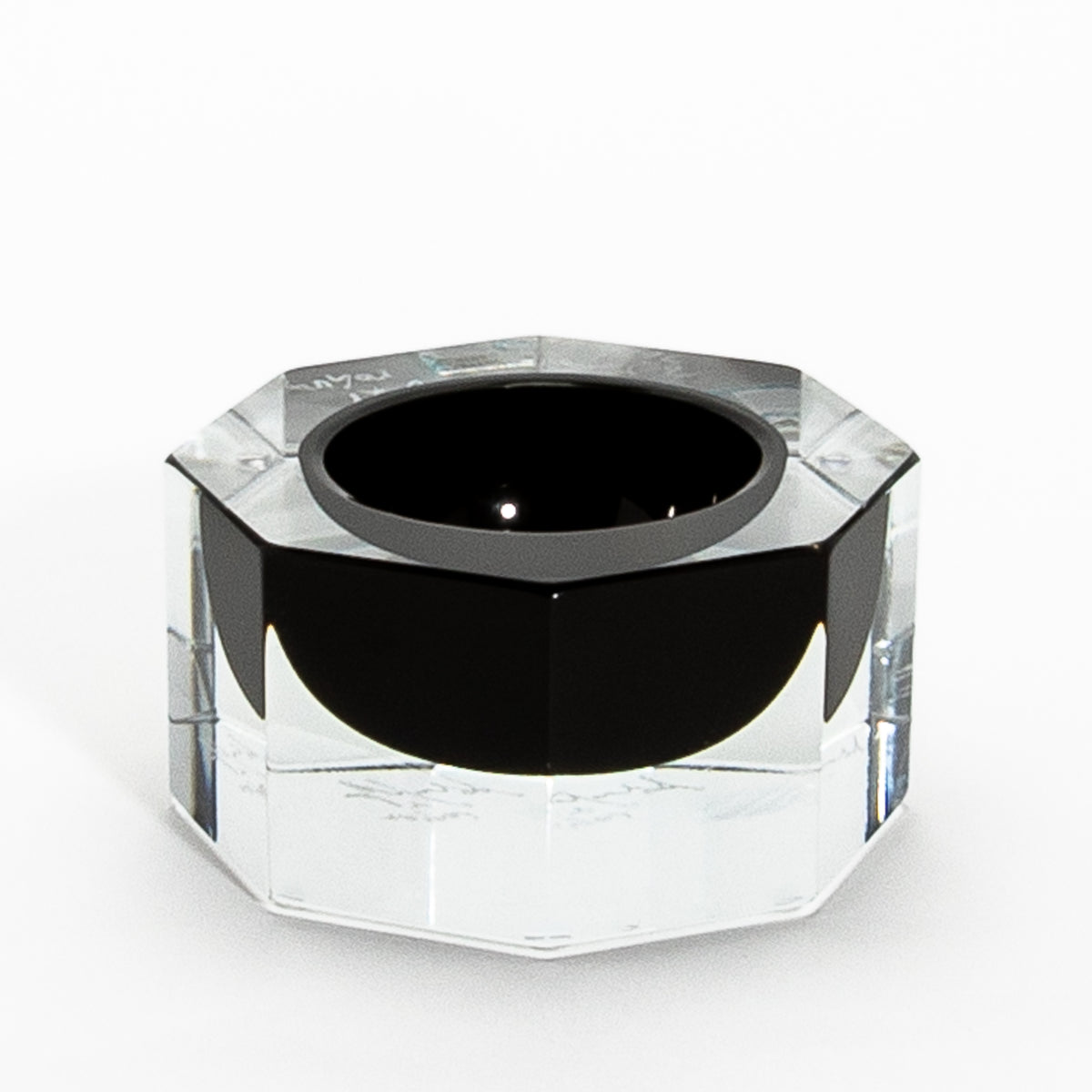 Murano Ashtray in Clear and Onyx Black at MOGUL