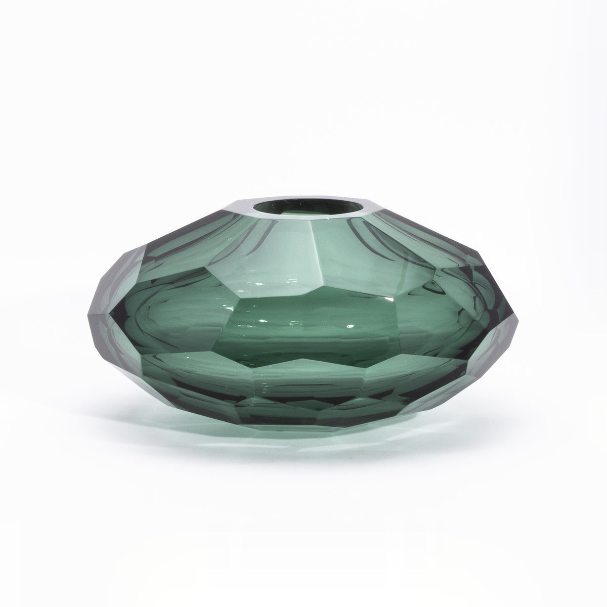 Murano Faceted Bowl in Eucalyptus Green at MOGUL