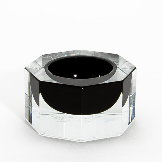Murano Ashtray in Clear and Onyx Black