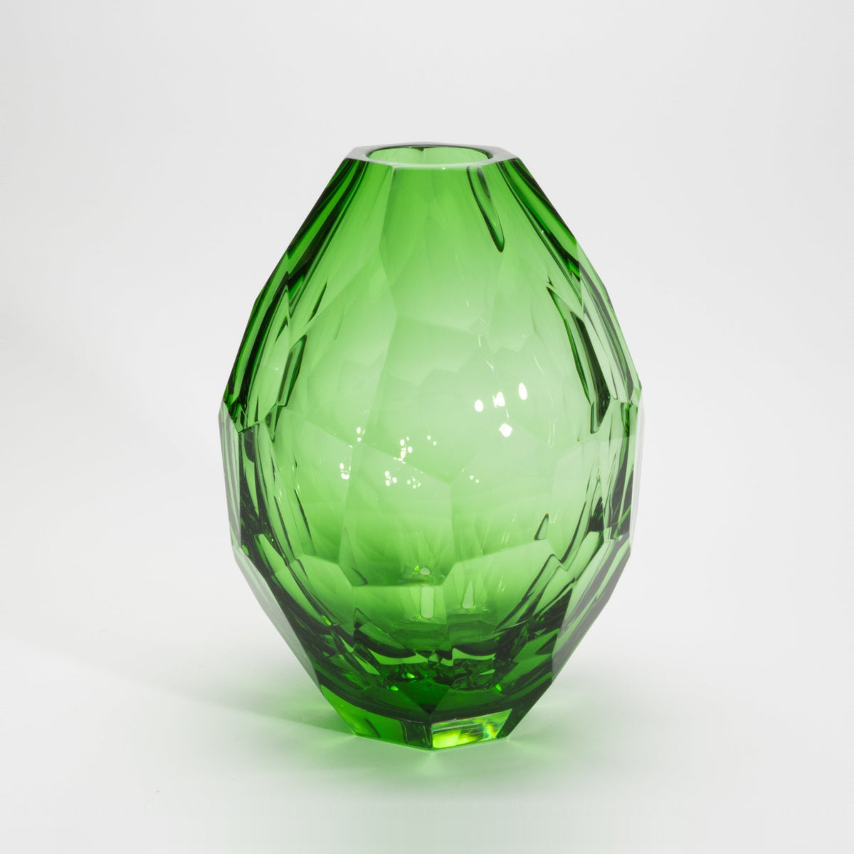 Murano Barrel Vase in Emerald Green