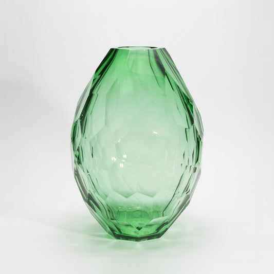 Murano Barrel Vase in Emerald Green