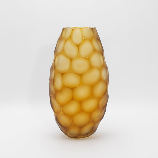 Murano Battuto Vase in Amber