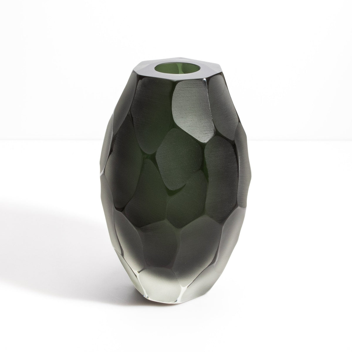 Murano Battuto Vase in Deep Green