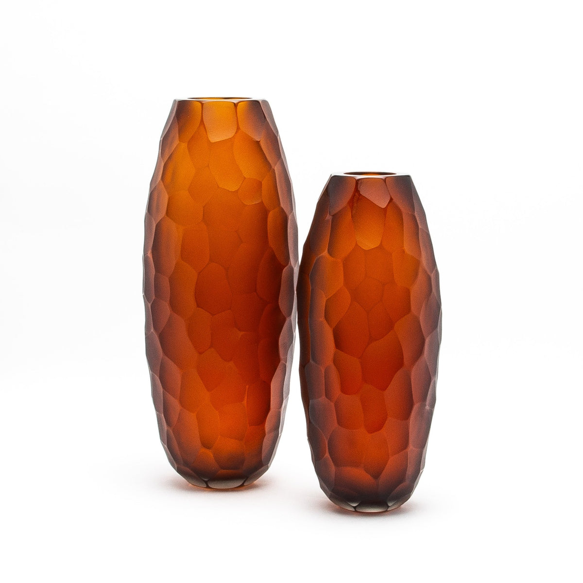 Murano Battuto Vase in Tobacco