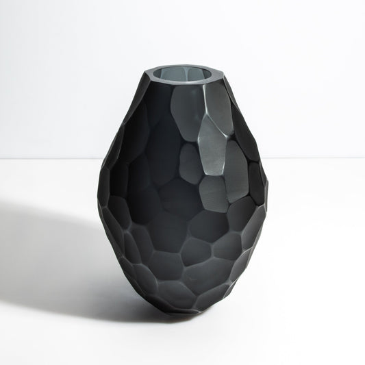Murano Batutto Vase in Deep Grey