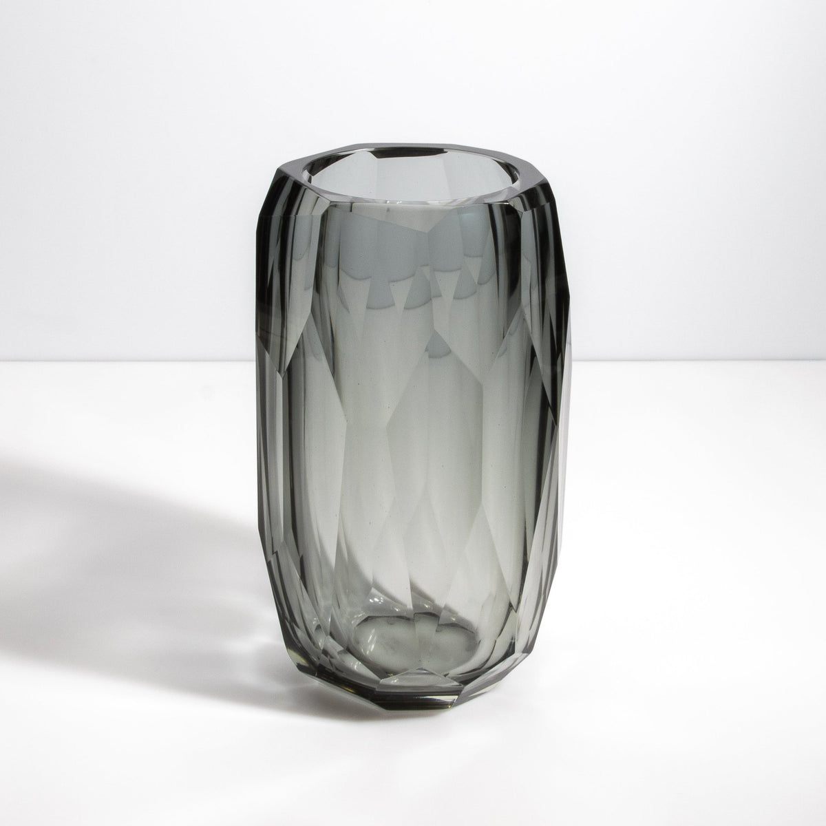 Murano Beveled Vase in Grey