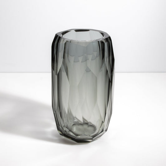 Murano Beveled Vase in Grey