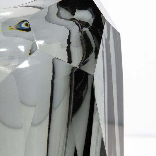 Murano Beveled Vase in Grey