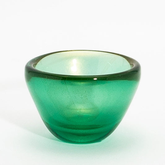 Murano Bowl in Green with 24-Karat Gold Flecks