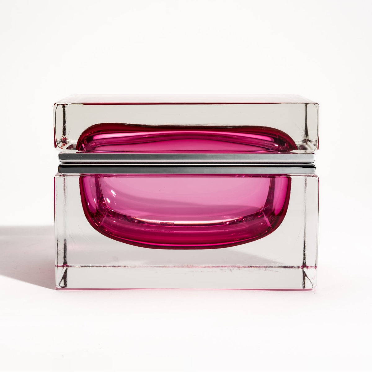 Murano Box in Ruby with Chrome Fittings