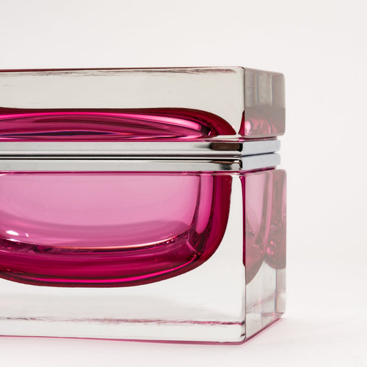 Murano Box in Ruby with Chrome Fittings