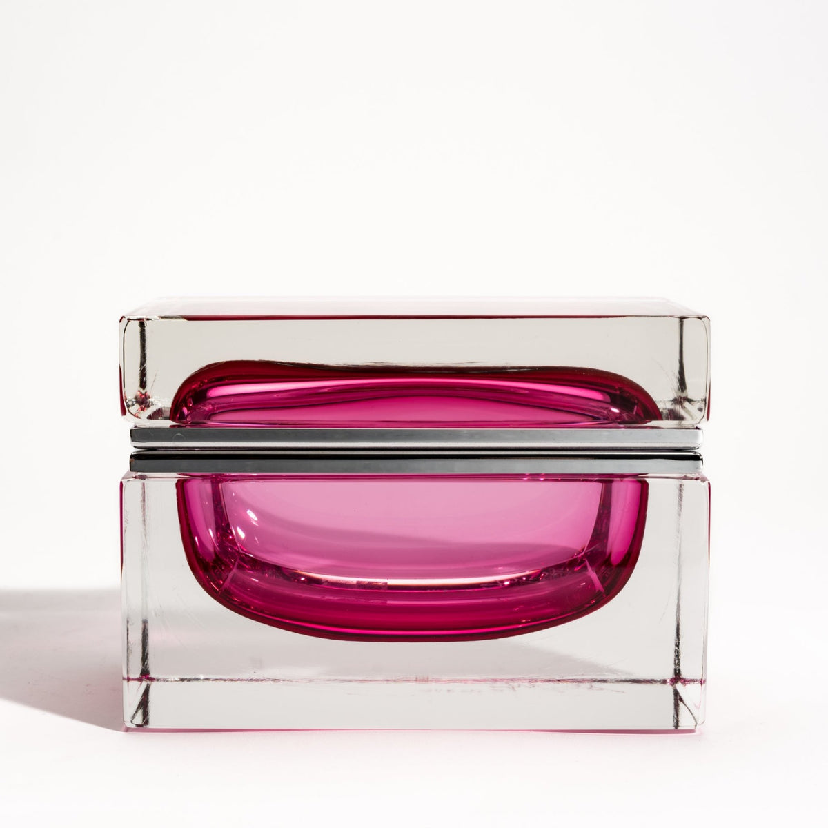 Murano Box in Ruby with Chrome Fittings