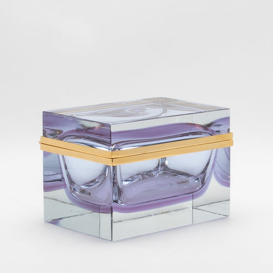 Murano Box with Brass Fittings in Alexandrite