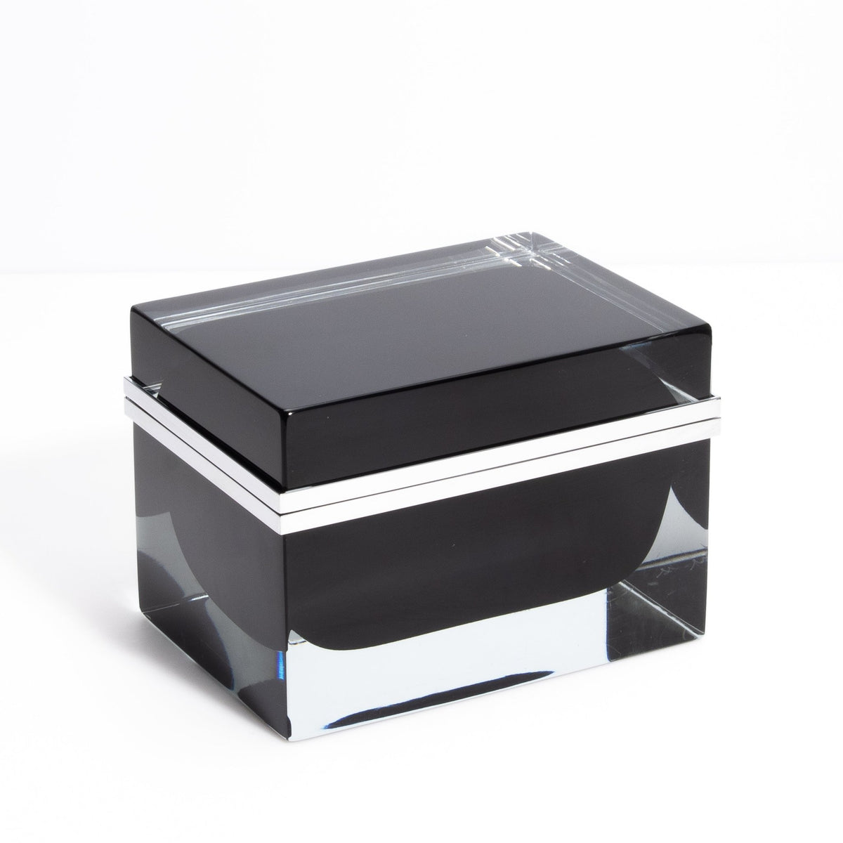 Murano Box with Chrome Fittings in Onyx Black