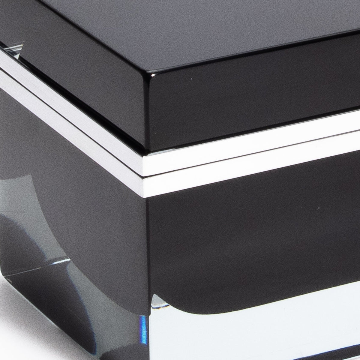 Murano Box with Chrome Fittings in Onyx Black
