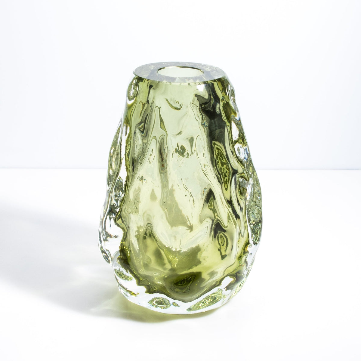 Murano Burri Vase in Light Olive Green