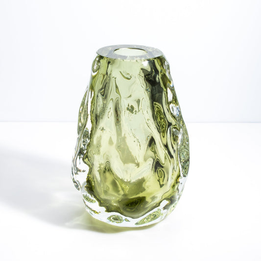 Murano Burri Vase in Light Olive Green