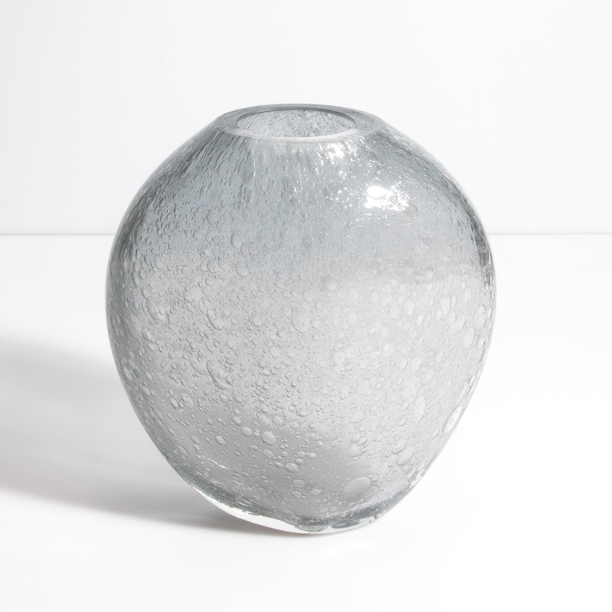 Murano Cloudy Vase with Bubbles in Grey