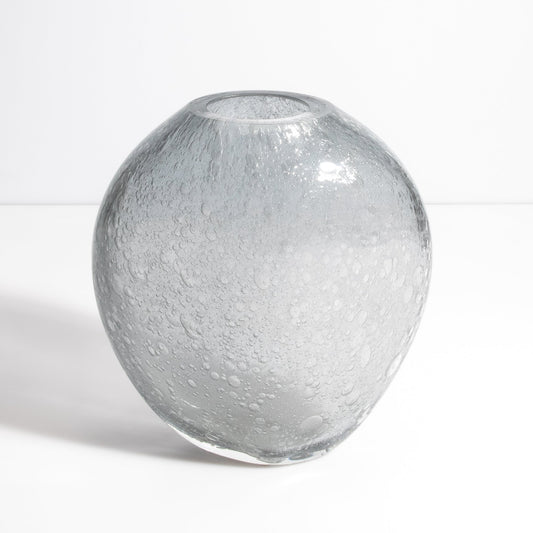 Murano Cloudy Vase with Bubbles in Grey