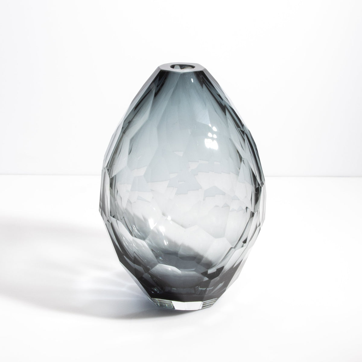 Murano Facet Vase in Grey