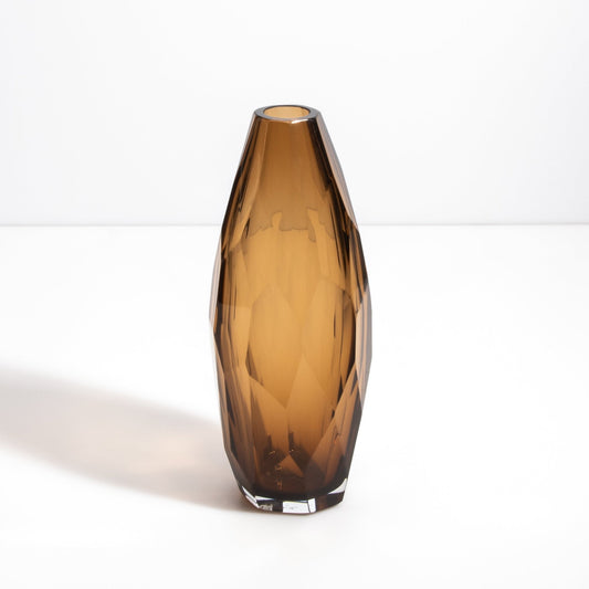 Murano Facet Vase in Tobacco