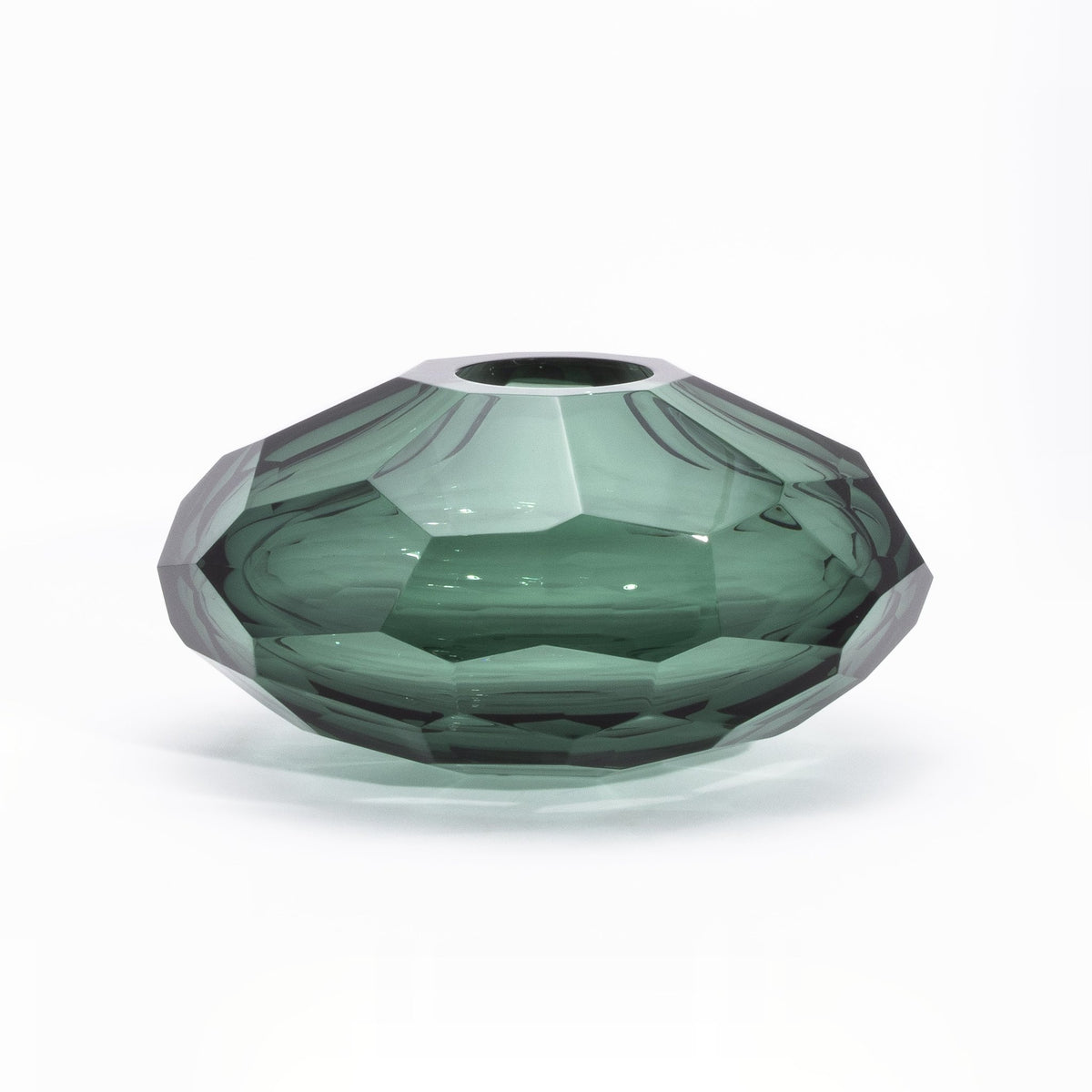 Murano Faceted Bowl in Eucalyptus Green