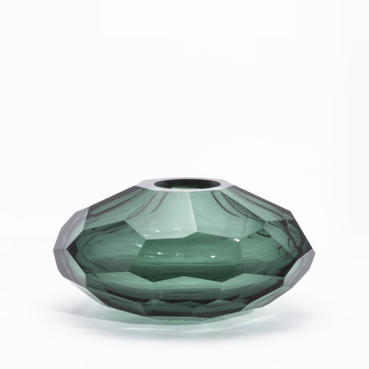 Murano Faceted Bowl in Eucalyptus Green