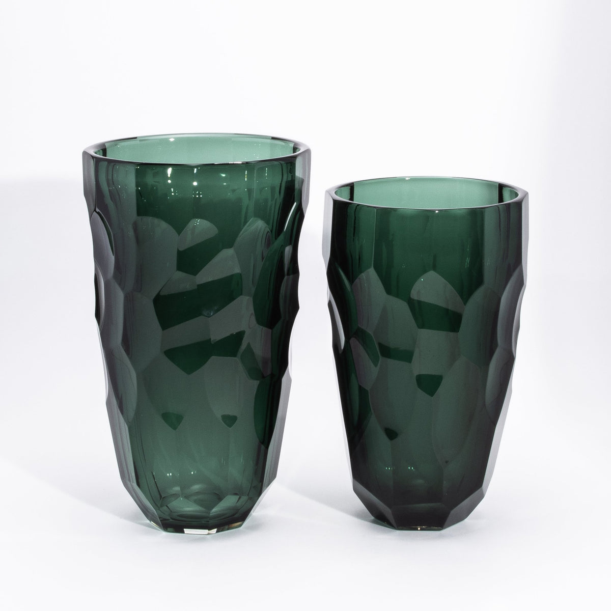 Murano Faceted Vase in Eucalyptus Green