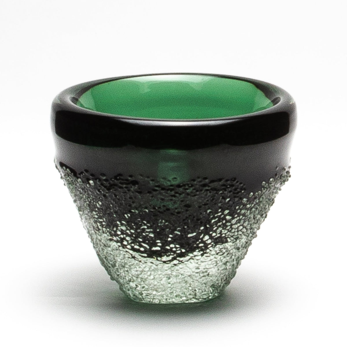 Murano Frozen Vase in Emerald Green