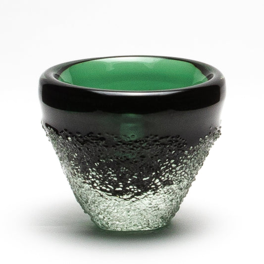 Murano Frozen Vase in Emerald Green