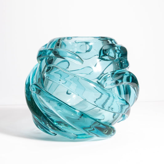 Murano Gomitolo Vase in Aqua Blue