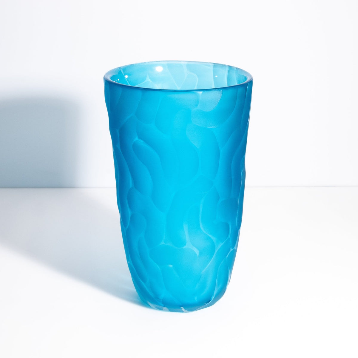 Murano Moon Vase in Aqua Blue