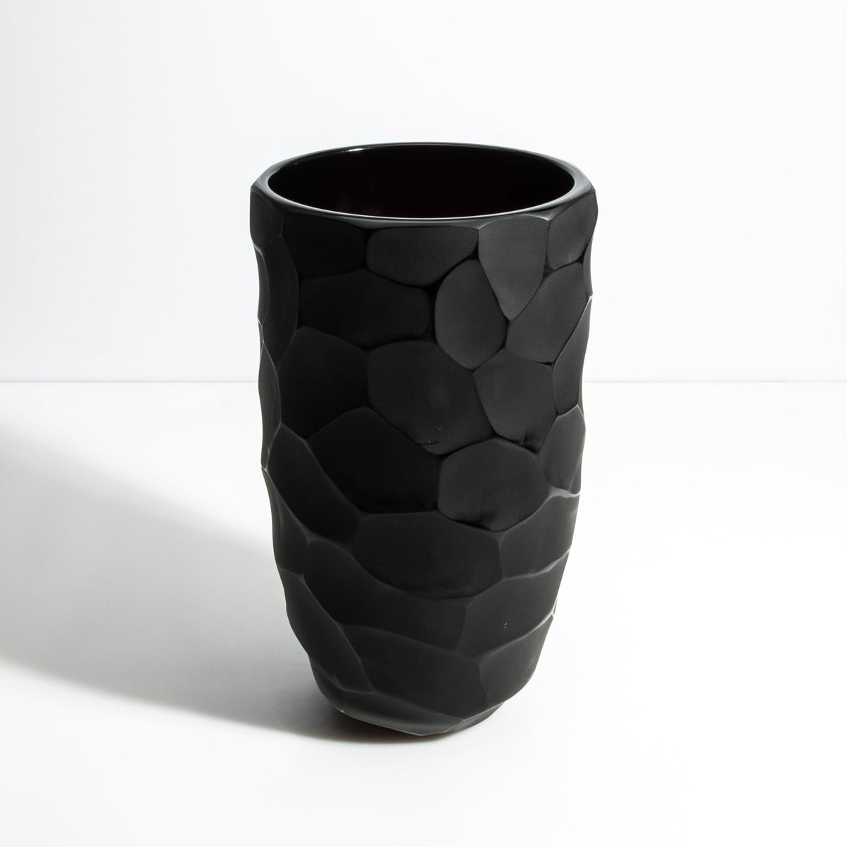 Murano Moon Vase in Onyx Black