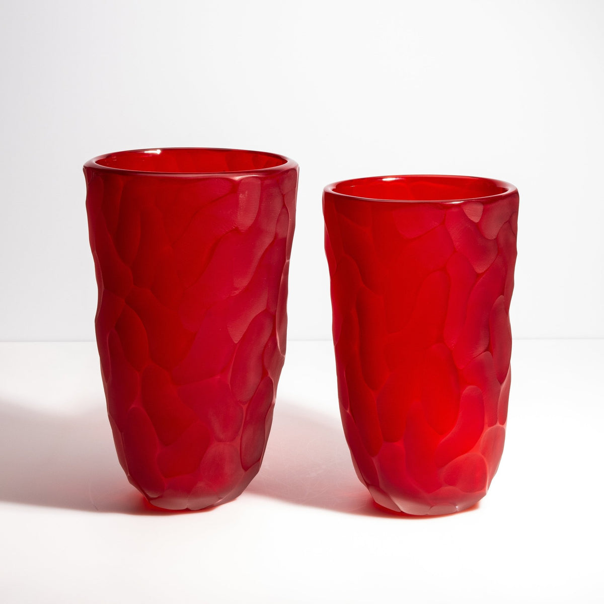 Murano Moon Vase in Ruby Red