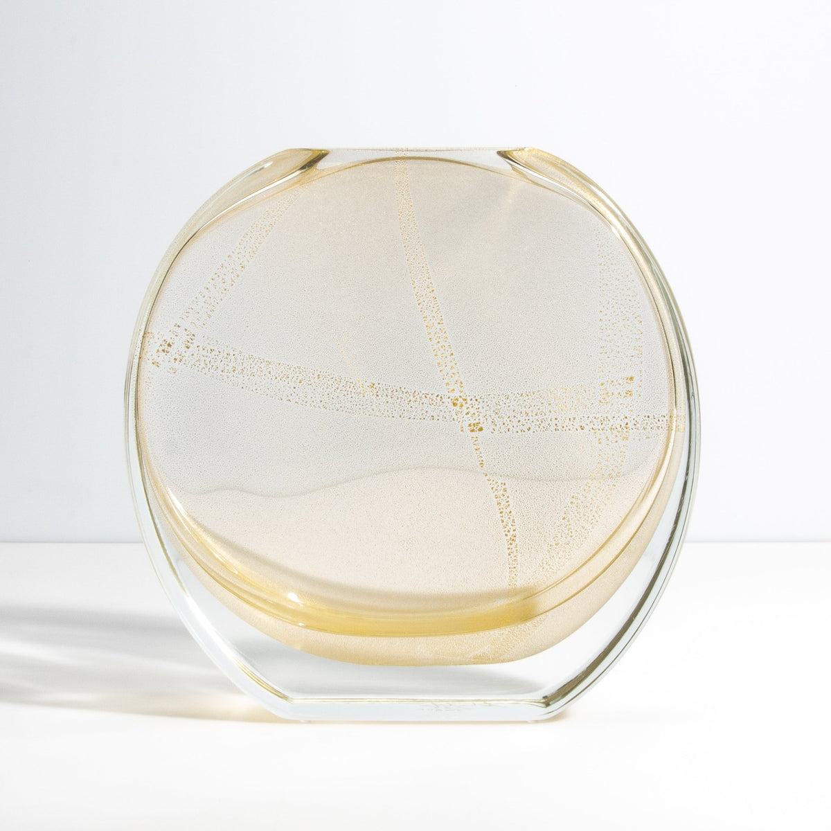 Murano Olivia Vase in Crystal with 24 Karat Gold Flecks