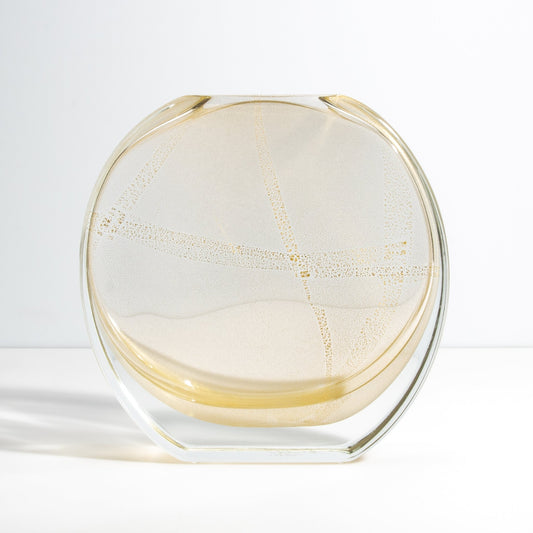 Murano Olivia Vase in Crystal with 24 Karat Gold Flecks