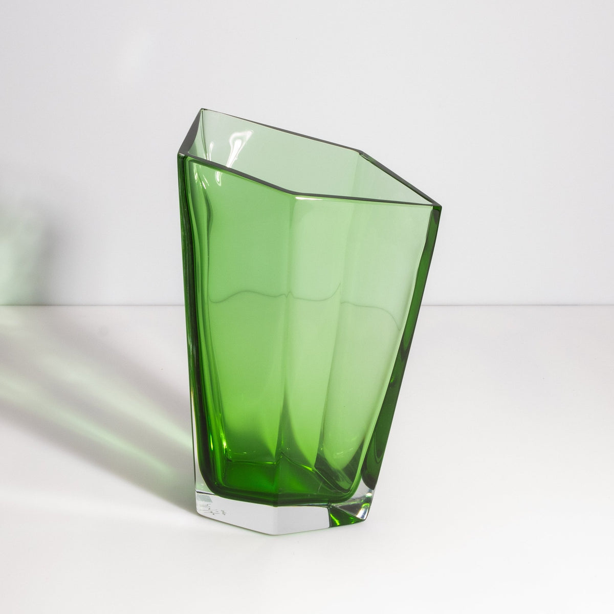 Murano Penta Vase in Emerald Green