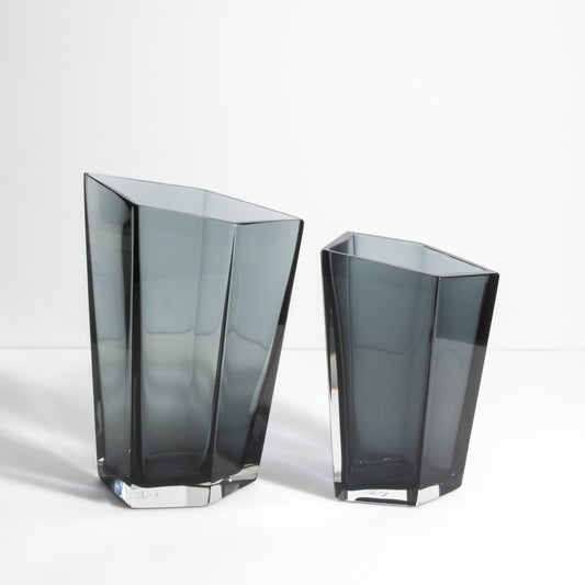Murano Penta Vase in Grey