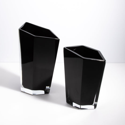 Murano Penta Vase in Onyx Black