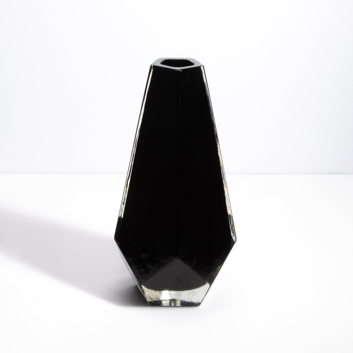 Murano Pentagonal Vase in Onyx Black
