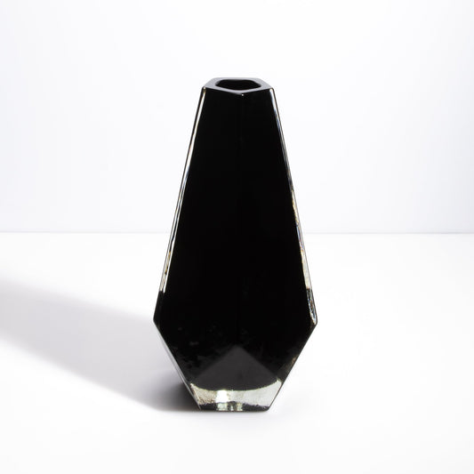 Murano Pentagonal Vase in Onyx Black