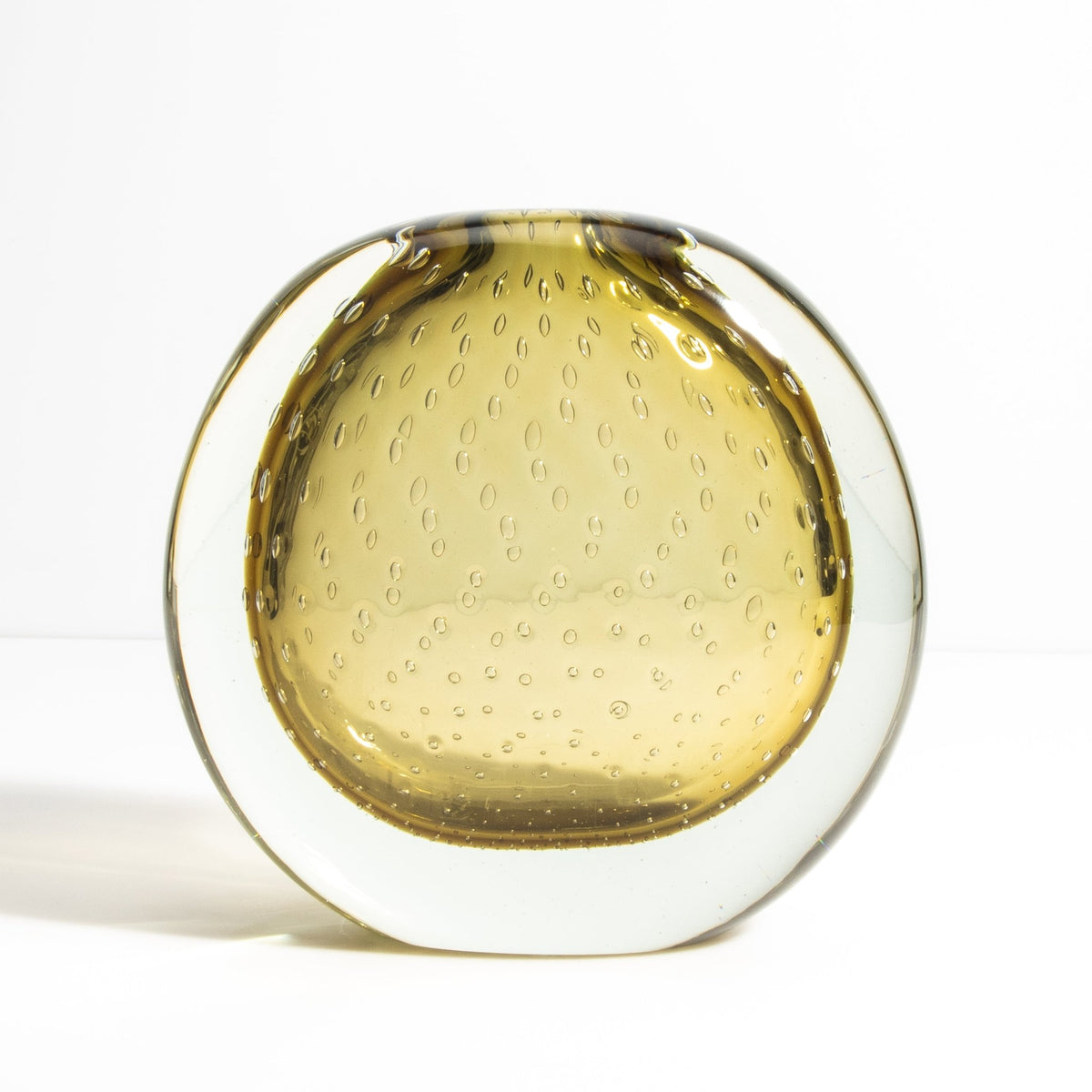 Murano Pois Vase with Bubbles in Smokey Gold