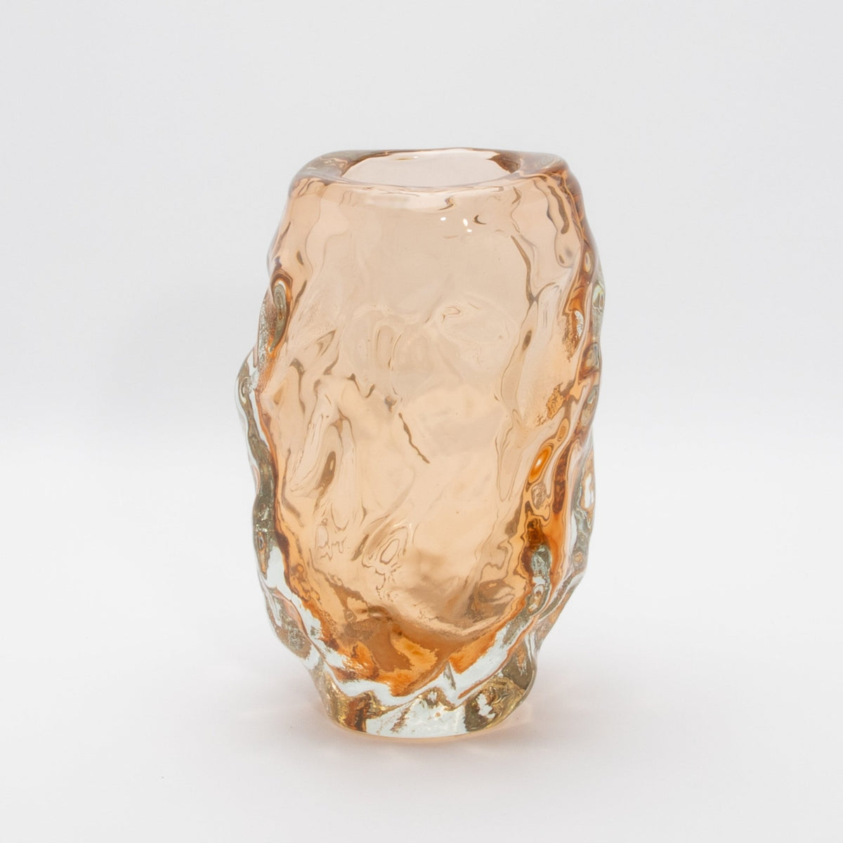 Murano Sculptural Vase in Rose Gold