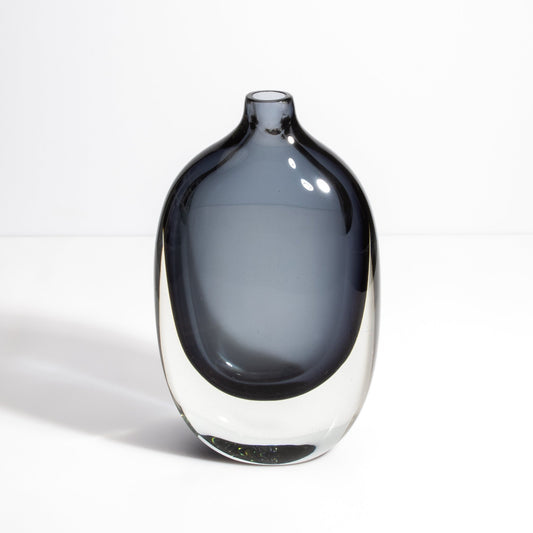 Murano Sommerso Vase in Grey/Clear