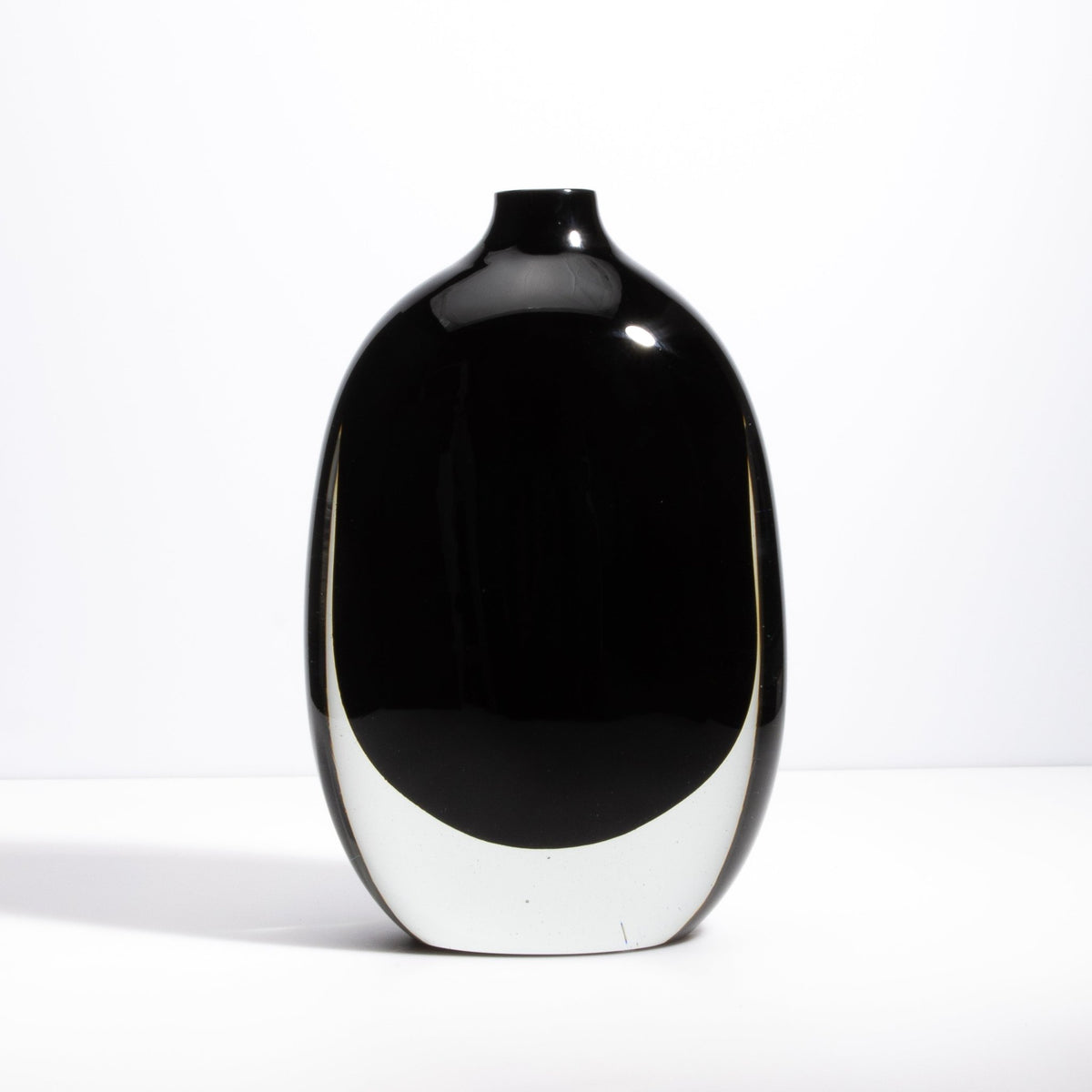 Murano Sommerso Vase in Onyx Black