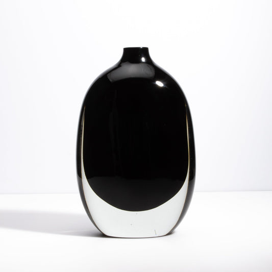 Murano Sommerso Vase in Onyx Black